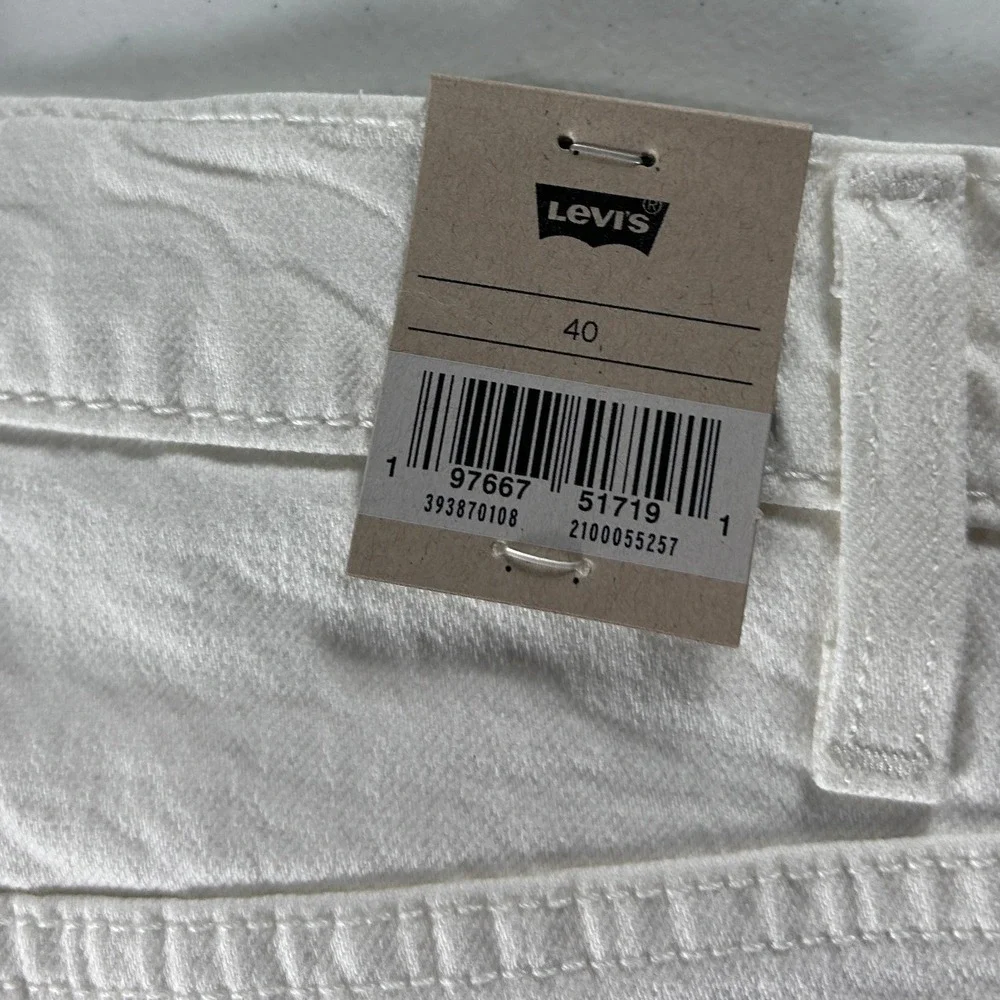 Levis 412 Slim Shorts Mens Size 40 White‎ Denim 5-Pocket Casual 393870108 NWT